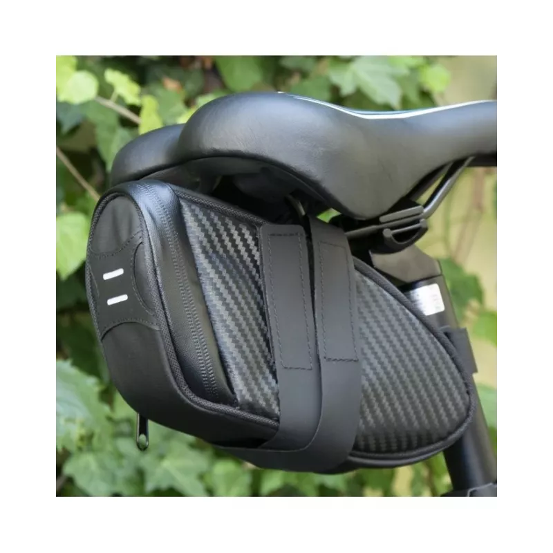 Sadula alt kott Motus Under-Saddle Bag Must — rattasadula kott, kompaktne sadulaalune hoiustamine