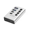 Hub USB3.2 Gen1, 4 porti, USB-A/C, sisse/välja lüliti
