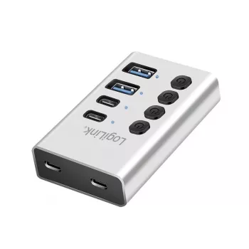 Hub USB3.2 Gen1, 4 porti, USB-A/C, sisse/välja lüliti