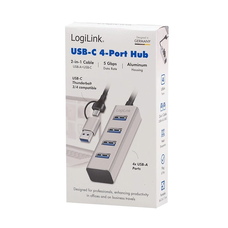 Hub USB3.0 4-porti USB-A 5Gbit/s