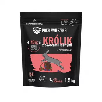 PAKA ZWIERZAKA küülik metsamarjadega kuiv lemmikloomatoit L 1.5 kg