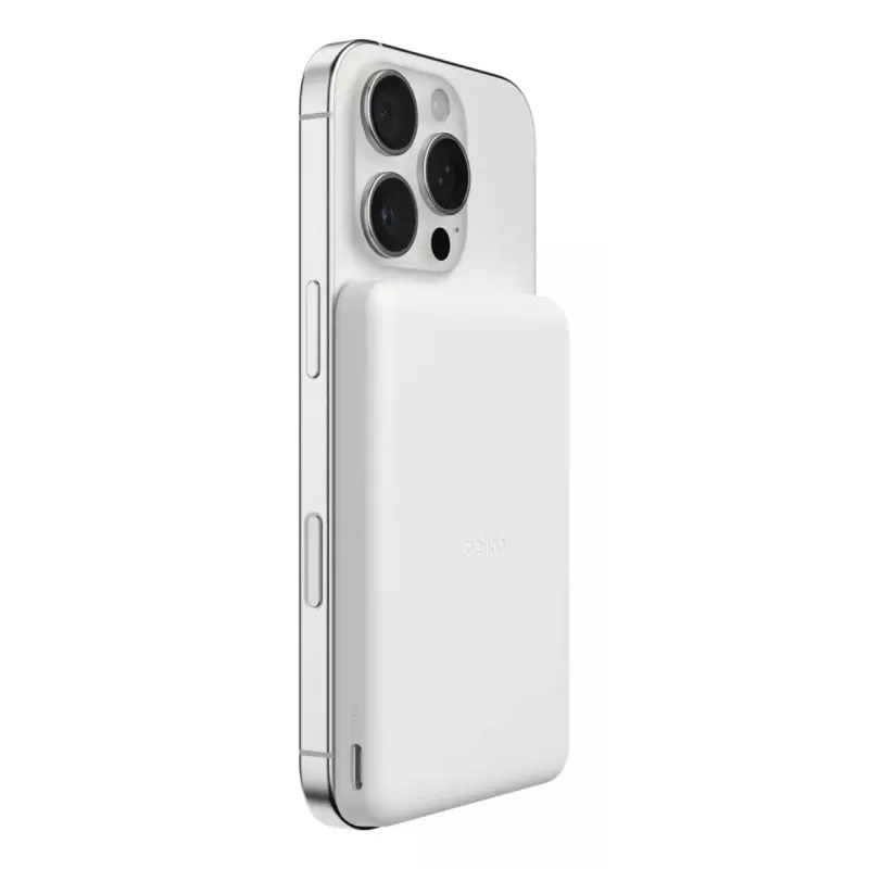 Akupank Belkin BPD010hqWH 5000 mAh, juhtmevaba laadimine 7,5 W, USB-C, valge