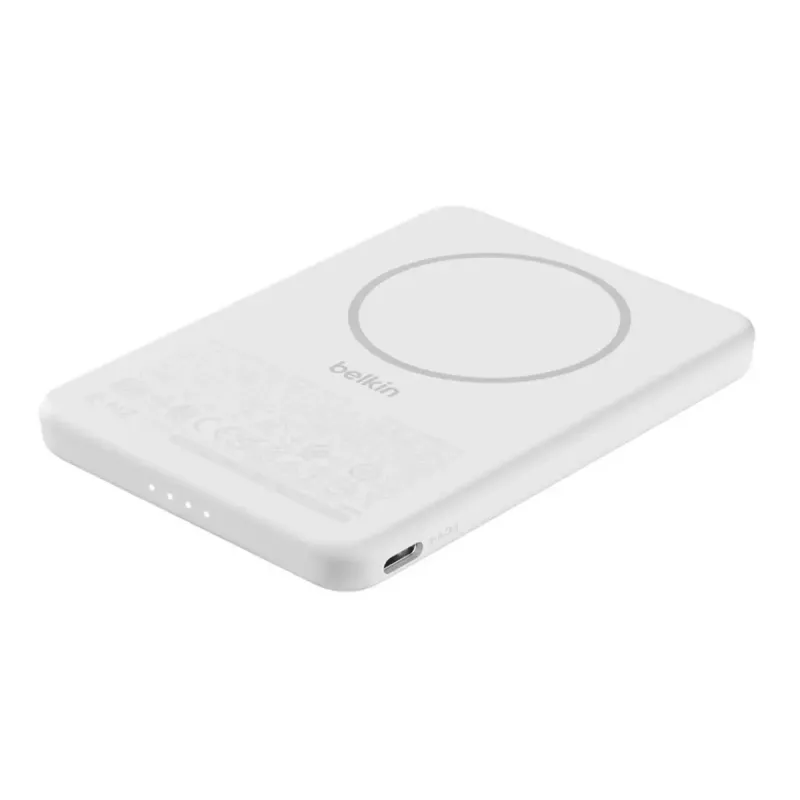 Akupank Belkin BPD010hqWH 5000 mAh, juhtmevaba laadimine 7,5 W, USB-C, valge