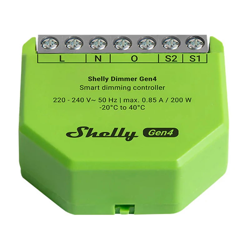 Shelly Dimmer Gen4 Green Multi-Protokoll-Konnektivitaet