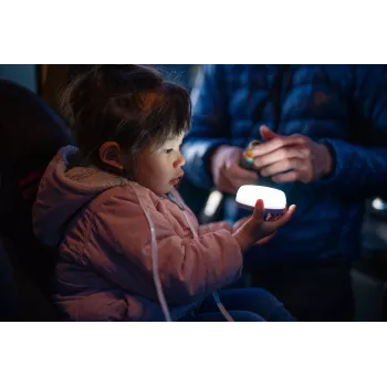 Patareitoitel laagrilatern Ledlenser Kidcamp6 — LED RGB, 60 lm, AAA, ABS-korpus, 95 g