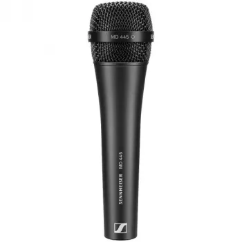 Dünaamiline superkardioidne mikrofon Sennheiser MD 445 – professionaalne vokaali-/instrumendimikrofon, vastupidavast metallist korpus