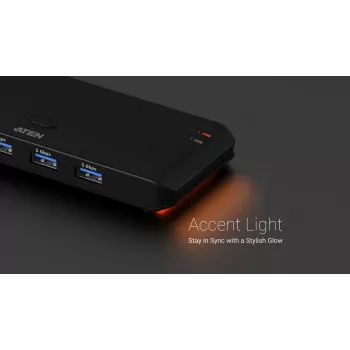 USB 3.2 Gen1 2x4 jagamislüliti ATEN US5324 host A + C ja 4 seadmepordiga