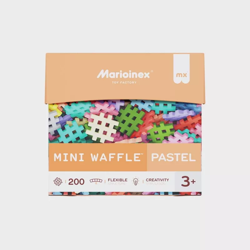 Ehitusklotsid Marioinex Mini Waffle 200 tk pastelsetes toonides — lastele mõeldud ehituskomplekt