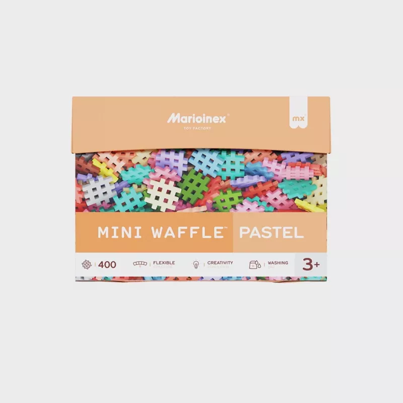 Ehitusklotsid Marioinex Mini Waffle 400 tk pastelsed — laste ehituskomplekt