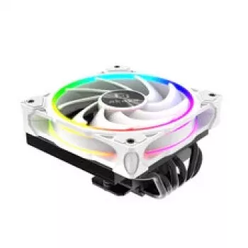 Protsessori jahuti Akasa SOHO H6L RGB valge — madalaprofiiline jahutusradiaator koos RGB ventilaatoriga, ühildub mini-ITX kompaktsete süsteemidega