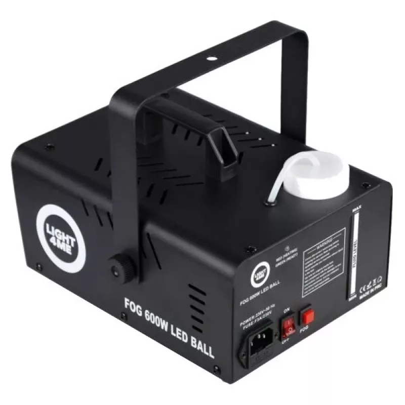 LIGHT4ME FOG 600W LED BALL - Suitsu/Udu masina suitsu valgustusefekt/diskokera, Juhtmevaba kaugjuhtimispult