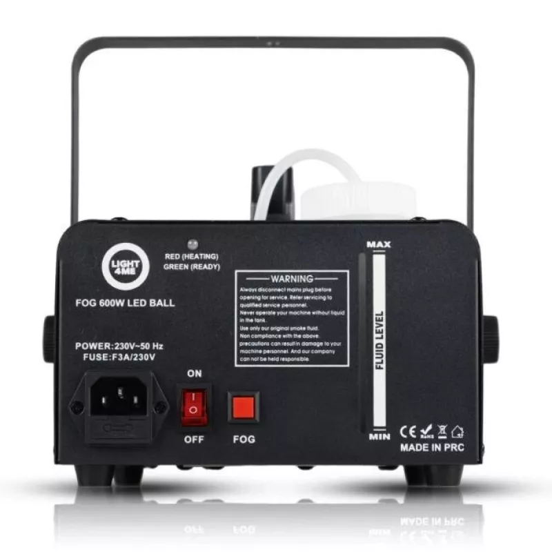 LIGHT4ME FOG 600W LED BALL - Suitsu/Udu masina suitsu valgustusefekt/diskokera, Juhtmevaba kaugjuhtimispult