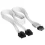 Corsair Premium varrukatel 2x 8-pin to 12V-2x6-kaabel, tüüp-4 toiteallikale - valge