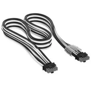 Corsair premium-punutud 12V-2x6 to 12V-2x6-kaabel, universaalne - must/valge