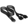 Corsair Premium varrukatud 12V-2x6 kuni 2x 6+2-kontaktiline PCIe-kaabel, universaalne - must