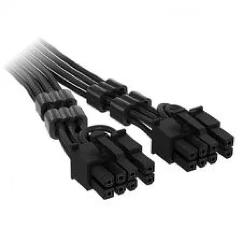 Corsair Premium varrukatud 12V-2x6 kuni 2x 6+2-kontaktiline PCIe-kaabel, universaalne - must
