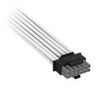 Corsair premium-punutud 12V-2x6 kuni 2x 6+2-Pin-PCIe-kaabel, universaalne - valge