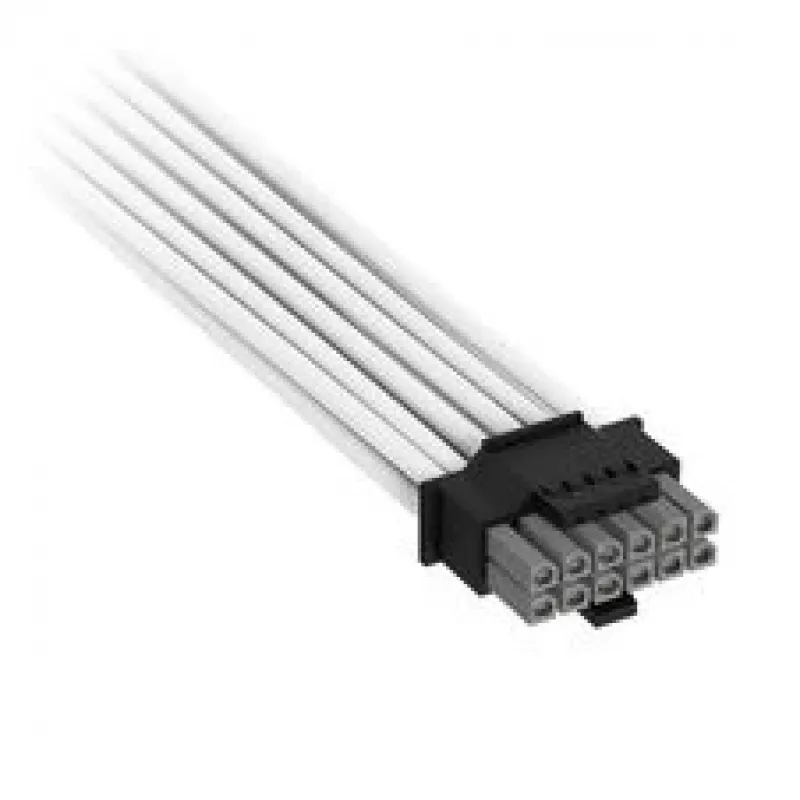 Corsair premium-punutud 12V-2x6 kuni 2x 6+2-Pin-PCIe-kaabel, universaalne - valge