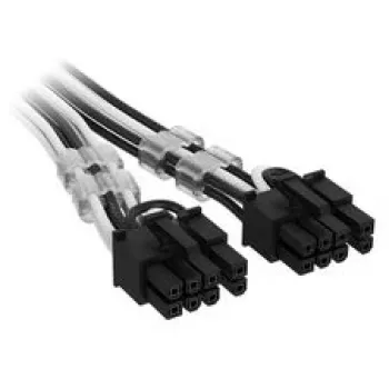 Corsair premium-punutud 12V-2x6 to 2x 6+2-Pin-PCIe-kaabel, Universal - Must/valge