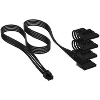 Corsair premium-punutud 4x SATA-toitekaabel, tüüp-5 toiteplokile – must