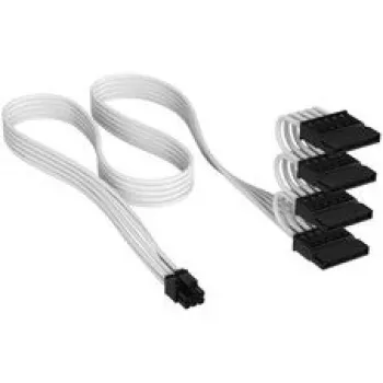 Corsair premium-punutud 4x SATA-toitekaabel, Type-5 toiteallikale - Valge