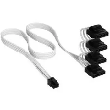 Corsair premium-punutud 4x 4-Pin-Molex-Cable, Type-5 toiteploki jaoks – valge