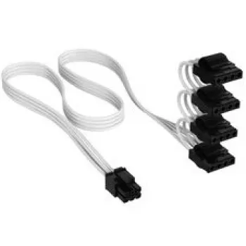 Corsair kaabel, tüüp 4, PATA toitepistikud, 450 mm, 550 mm, 650 mm, 750 mm, individuaalselt ümbritsetud – valge