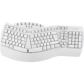 Perixx 11615 Klaviatuur RF Juhtmevaba + Bluetooth QWERTY Prantsuse - Saksa - Hispaania - UK Inglise - USA Inglise Valge (PERIBOARD-612W DE)