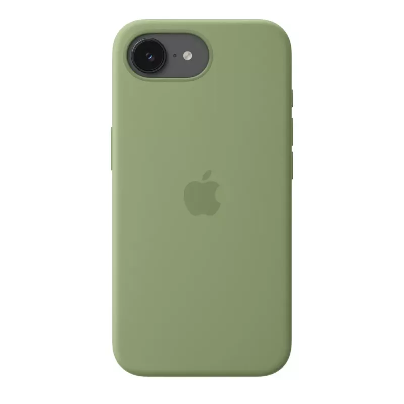 Kaitsev silikoonümbris MagSafe'iga Apple iPhone 17e jaoks — Light Moss, sobib 15,5 cm (6,1 tolli) ekraanidele