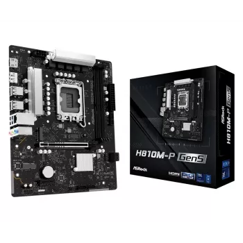 Emaplaat ASROCK H810M-P GEN5 — H810 kiibistik, LGA 1700, mATX, DDR5 tugi