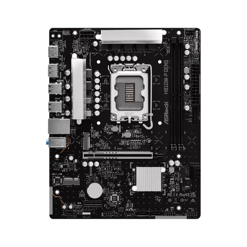 Emaplaat ASROCK H810M-P GEN5 — H810 kiibistik, LGA 1700, mATX, DDR5 tugi