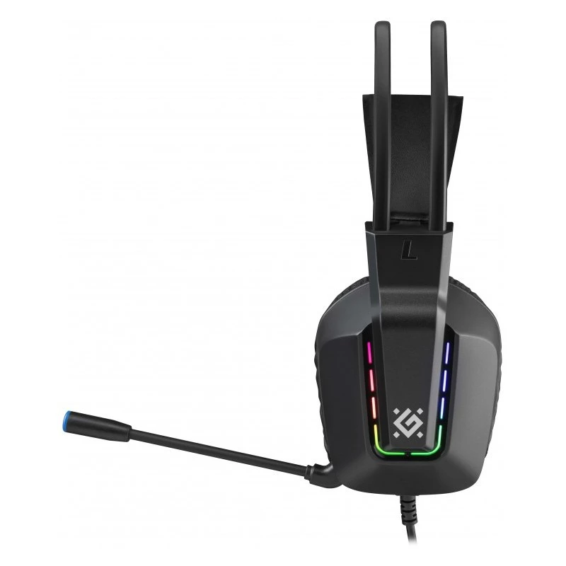 Juhtmega USB-mängupeakomplekt DEFENDER GOTHIC RGB mikrofoniga, must