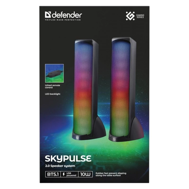 Lauakõlarid DEFENDER SKYPULSE 2.0, Bluetooth, USB, 10W, RGB-valgustus