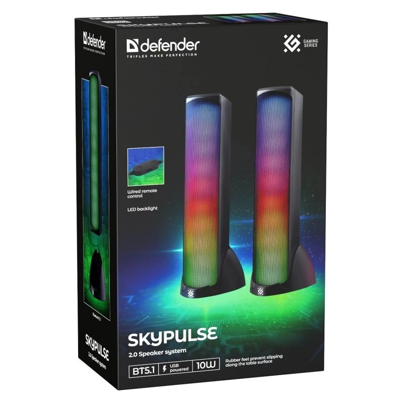 Lauakõlarid DEFENDER SKYPULSE 2.0, Bluetooth, USB, 10W, RGB-valgustus