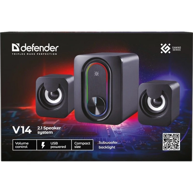 DEFENDER 2.1 arvutikõlarid G14 — 11W, USB-toide, Bluetooth, RGB LED