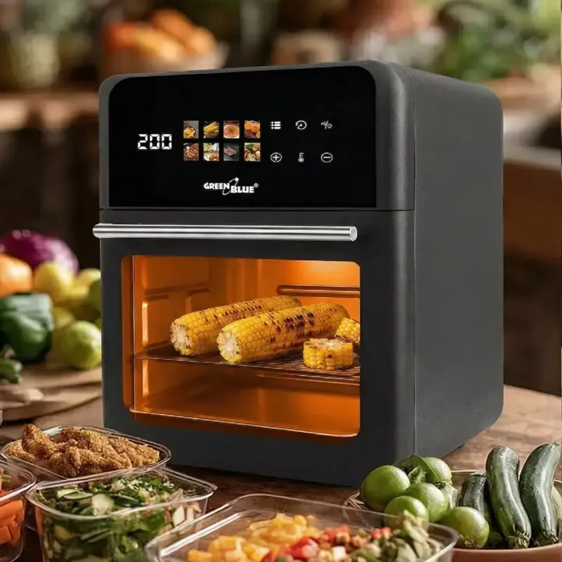 Õhufritüür GreenBlue GB950 1800W, 10 L mahutavus, 8 programmi, puutepaneel, taimer, must