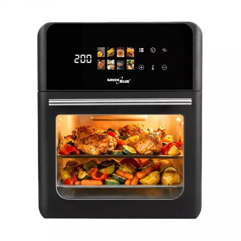 Õhufritüür GreenBlue GB950 1800W, 10 L mahutavus, 8 programmi, puutepaneel, taimer, must