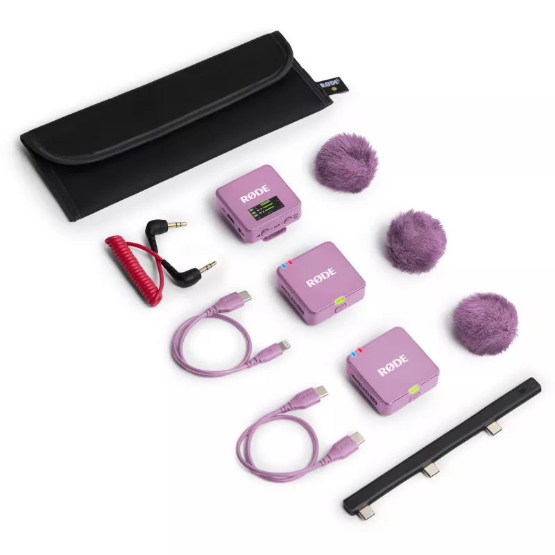 Juhtmeta lavalier-mikrofon Rode Wireless Go III lilla 2,4 GHz kompaktne disain