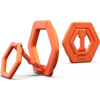 UAG Urban Armor Gear Magnetiline rõngasalus | Kinnitus-/hoidmisrõngas alusfunktsiooniga | MagSafe'i ja sisseehitatud magnetiga UAG-ümbristele | põlenud oranž