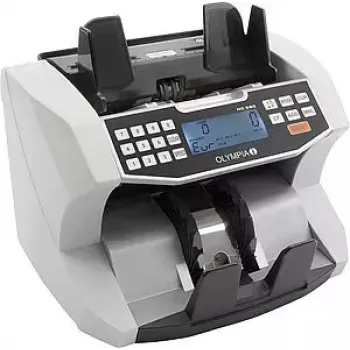 Pangatähtede loendur Olympia NC 590 — valge, LCD-ekraan, 230 V vahelduvvool, 60 W, 270×245×248 mm