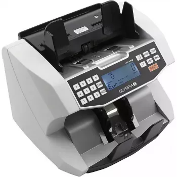 Pangatähtede loendur Olympia NC 590 — valge, LCD-ekraan, 230 V vahelduvvool, 60 W, 270×245×248 mm