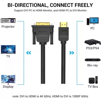 Kaabel HDMI-DVI 5M/MUST Abfbj Vention