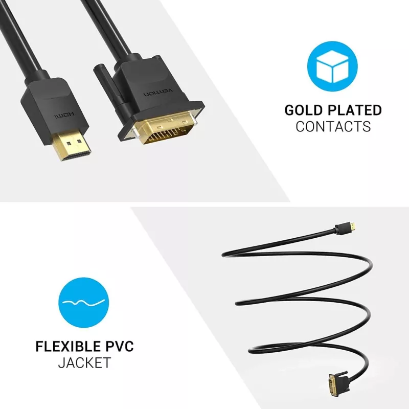 Kaabel HDMI-DVI 5M/MUST Abfbj Vention