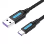 USB 2.0 A to USB-C kaabel Vention CORBF 5A 1m Must PVC