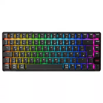 Juhtmevaba mänguriklaviatuur Cherry XTRFY K33 Compact 75% QWERTZ saksa USB + RF + Bluetooth RGB must