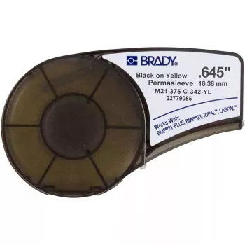 Liimita printerisilt Brady M21-375-C-342-YL, polüolefiin, kollane, 1,64 cm x 2,1 m