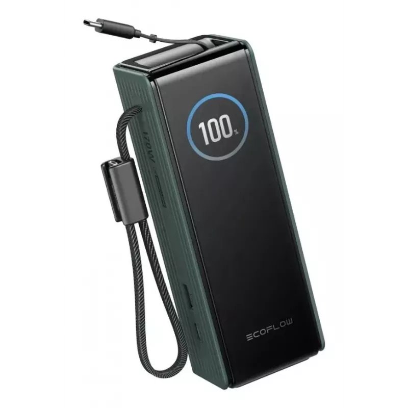 Akupank EcoFlow RAPID 25000 mAh roheline — 170 W koguvõimsus, 2× USB-C, 1× USB-A