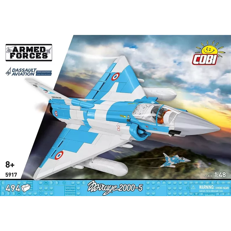 Cobi Mirage 2000-5F klotsimudeli komplekt, relvajõudude sari, 495 detaili, mõõtkava 1:48