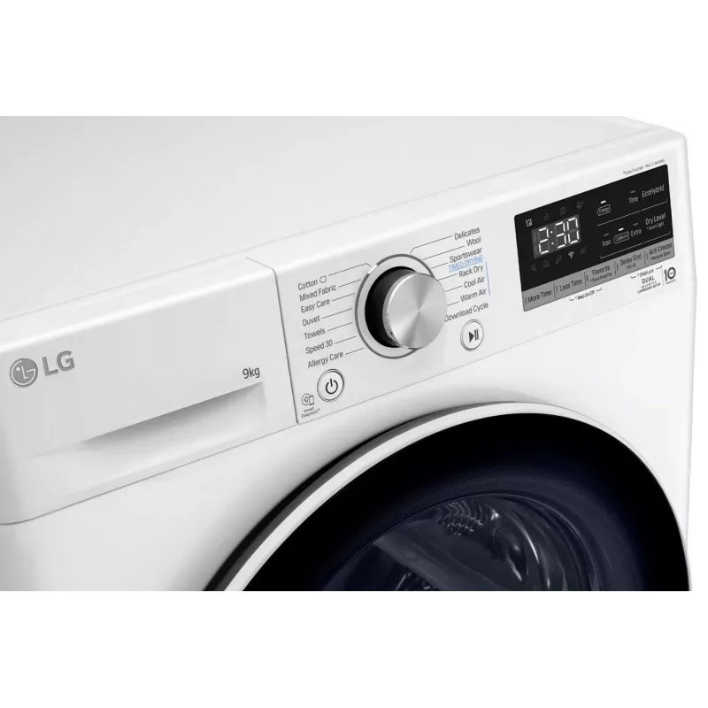 LG RH90V9AV4N, soojuspump, 9 kg, sügavus 66 cm - pesumasin-kuivati