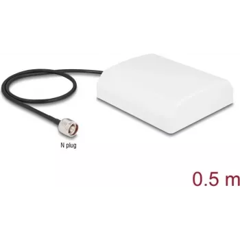 Antenn DELOCK 90761 — 2,4 GHz suundantenn WiFi N 8 dBi N-pistikuga ja 50 cm RG-58 kaabliga, valge, välistingimustesse